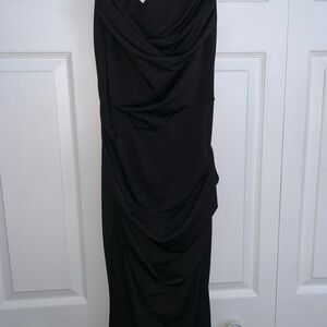 Sophisticated Black Draped Gown